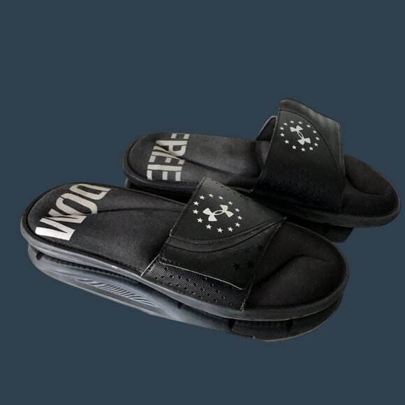 Under Armour Men's Freedom Black Slide Sandals Size 9 - Picture 5 of 7